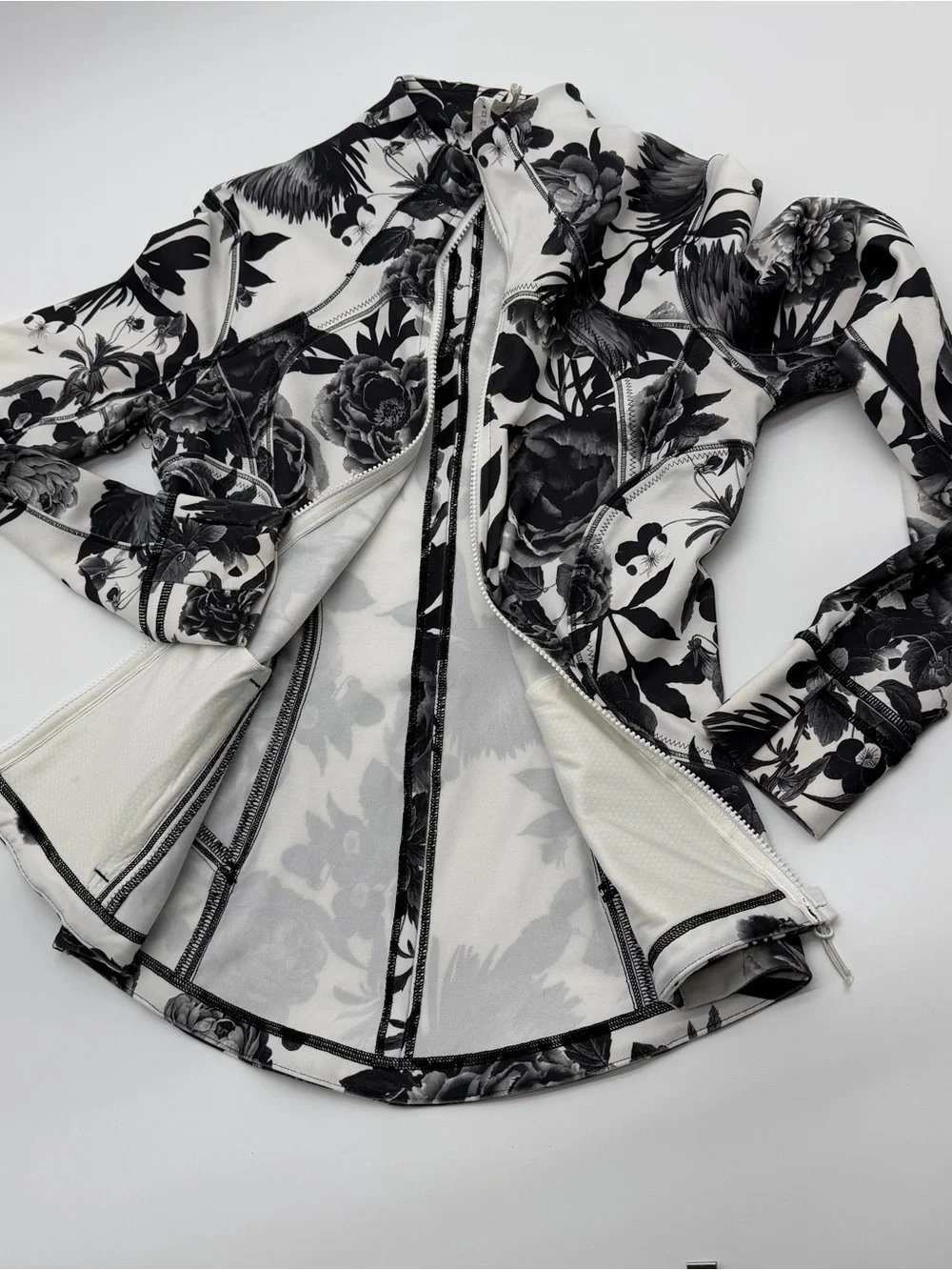 lululemon athletica Monochrome Floral Zip-Up Jacket - Black & White